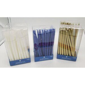 Hanukkah Menorah Flame Candles 45ct Choose your Color - White, Gold, Blue Marble
